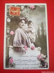 Postais: Madre e hijo. Francia.
